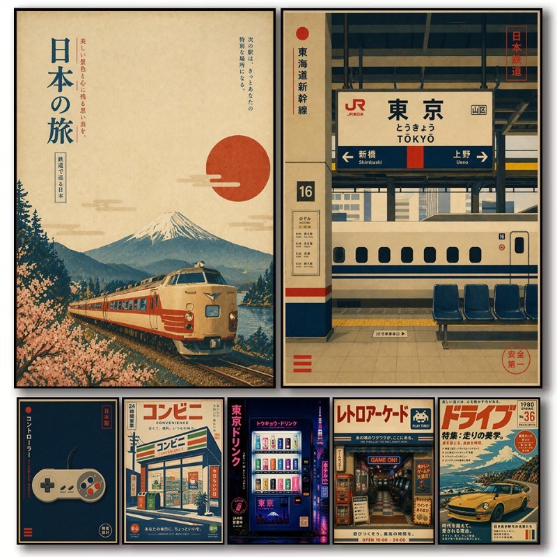 Japanese Car Lifestyle - 빈티지 일본 전통 상점 기차역 게임
