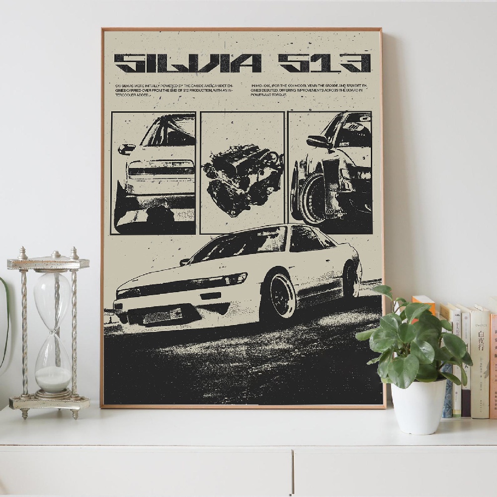 일본 스타일 흑백 자동차 장식용 침실 e스포츠룸 캔버스 - Japanese Car Lifestyle 리뷰 및 가격
